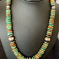 Navajo Pearls Green Turquoise Necklace | Sterling Silver | Authentic Native American | 21" | 12329