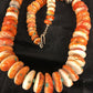 Navajo Orange Spiny Oyster Turquoise Necklace | Sterling Silver | Native American Handmade | 22" | 01822