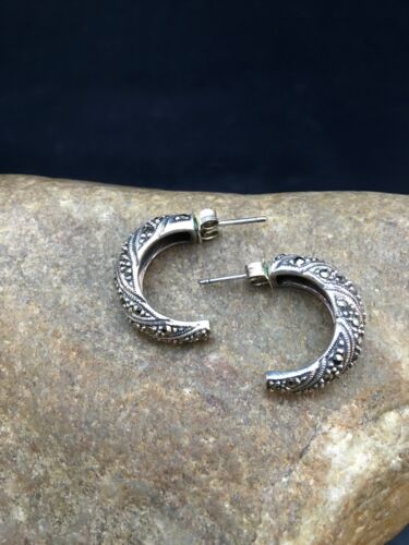 Native American Southwestern Sterling Silver Earrings | 1" | 8985