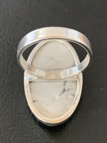 Southwestern Women's Navajo White Howlite Ring | Sterling Silver | Sz 9.5 | 11608