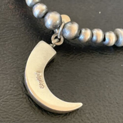 Navajo Inlay Pendant | Sterling Silver Black Onyx Necklace | Authentic Native American Handmade | 12281