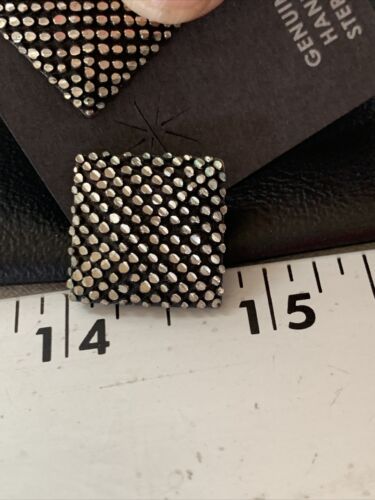 Old Pawn Southwestern Sterling Silver Stud Earrings | Diamond Cut | 1" | 12991