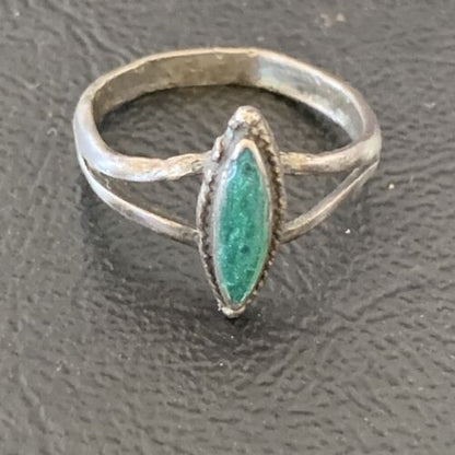 Navajo Green Malachite Ring | Sterling Silver | Sz 5.5 | Authentic Native American Handmade | 10873