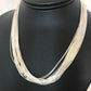 Sterling Silver Liquid Heishi Necklace | 30 Strands | Navajo Style | 17" | S431