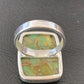 Adjustable Navajo Green Mojave Turquoise Ring | Sterling Silver | Sz 8 | Authentic Native American Handmade | 11785