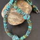 Chunky Men's Navajo Spiderweb Turquoise Heishi Necklace | Sterling Silver | 21" | 124504