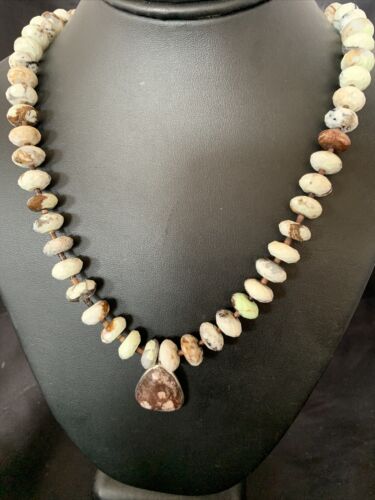 Navajo Wild Horse Turquoise Necklace | Sterling Silver | 21" | Authentic Native American Handmade | 12499