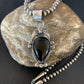Native American Men's Navajo Pearls Necklace Pendant | Sterling Silver Black Onyx | 13099