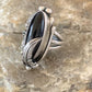 Native American Indian Design Black Onyx Ring | Sterling Silver | Sz 6.5 | 10796