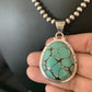Navajo Blue Spiderweb Turquoise Pendant | Sterling Silver | Authentic Native American Handmade | 10673
