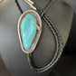Native American Men's Bolo Tie | Blue Kingman Turquoise | Sterling Silver | Navajo Handmade | 14525