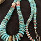 Authentic Native American Navajo Sterling Silver Necklace | Blue Turquoise & Spiny Oyster | 32" | 1672