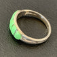 Navajo Green Gaspeite Inlay Ring | Sterling Silver | Sz 7 | Authentic Native American Handmade | 12463