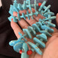 Authentic Native American Santo Domingo Necklace | Sterling Silver, Coral & Turquoise | 36" Graduated | 12068