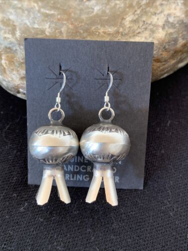 Native American Navajo Pearls Naja Earrings | Sterling Silver | 1" | 1043