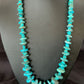 Navajo Pearl Graduated Sterling Silver Necklace with Natural Blue Turquoise | Authentic Native American | 22" | 10460