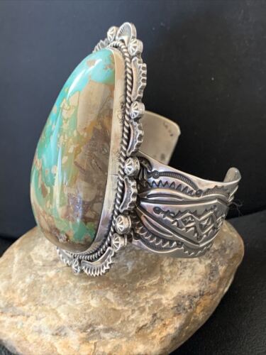 Native American Men's Royston Turquoise Cuff Bracelet | Navajo Sterling Silver | 1415