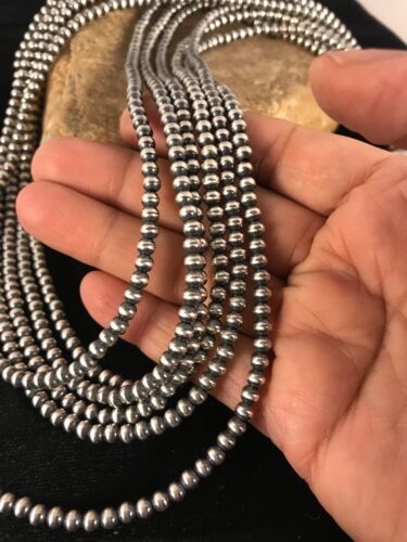 Specialty Navajo Pearls Necklace 6 Strand Sterling Silver 30”