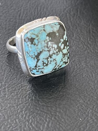 Navajo Blue Spiderweb Turquoise Ring | Sterling Silver | Sz 5 | Authentic Native American Handmade | 10305