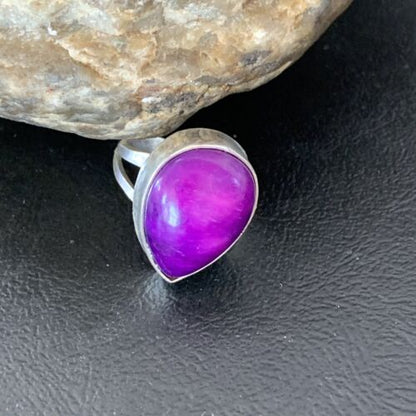 Native American Women's Navajo Purple Sugilite Ring | Sterling Silver | Sz 9 | 10863