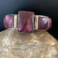 Navajo Purple Spiny Oyster Row Cuff Bracelet | Sterling Silver | Authentic Native American Handmade | 1407