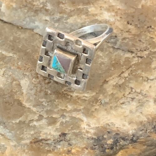 Native American Women's Navajo Blue Turquoise Sugilite Inlay Ring | Sz 7 | 11286