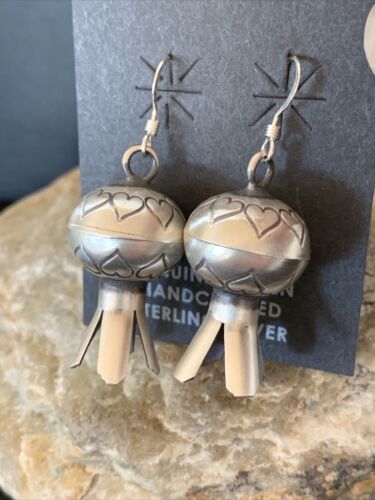 Native American Navajo Pearls Naja Earrings | Sterling Silver | 1" | 01044
