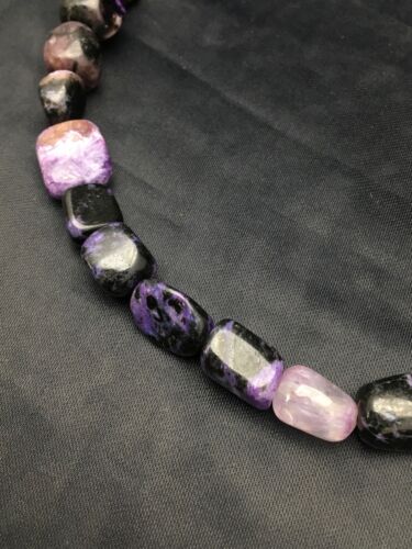 Navajo Purple Charoite Bead Necklace | Sterling Silver | Authentic Native American Handmade | 20" | 2700