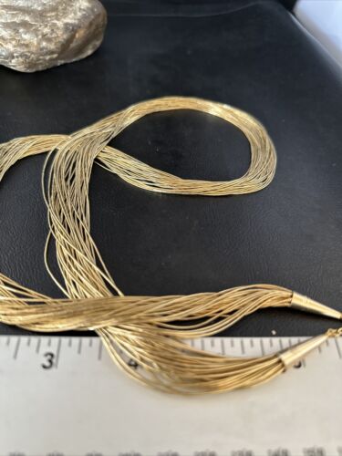 Southwestern Liquid Gold Heishi Necklace | 30 Strands | Sterling Silver Tubes | 30" | 14711