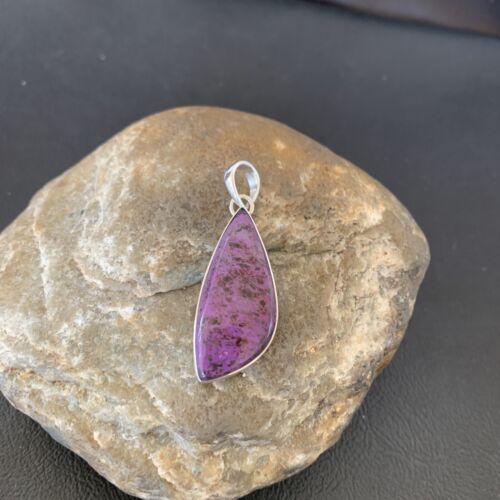 Navajo Purple Sugilite Pendant | Sterling Silver | 1.50" | Authentic Native American Handmade | 10935