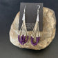Handmade Liquid Silver Heishi Tube Beads Sugilite Earrings | Sterling Silver | 2" | 13048