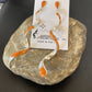 Navajo Snake Swirl Earrings | Orange Spiny Opal Inlay | Sterling Silver | 3.25" | 1548
