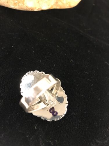 Navajo Kingman Turquoise Ring | Sterling Silver | Sz 8 | Authentic Native American Handmade | Yazzie | 8130