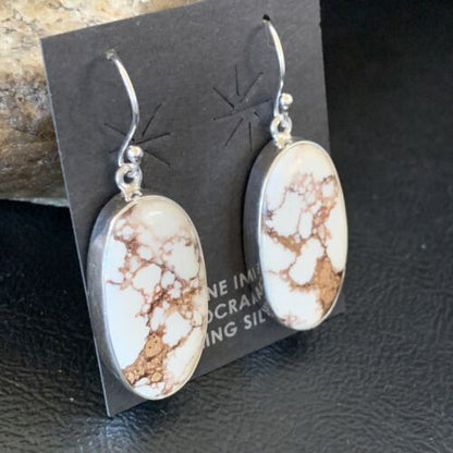 Southwestern Women's Navajo Wild Horse Earrings | Sterling Silver | Authentic Native American Handmade | 12786