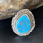 Southwestern Navajo Blue Kingman Turquoise Ring | Sterling Silver | Sz 7 | 12956