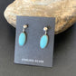 Blue Turquoise Dangle Post Earrings | Sterling Silver | 0.50" | 12713