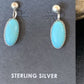 Blue Turquoise Dangle Post Earrings | Sterling Silver | 0.50" | 12713