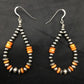 Native American Spiny Oyster Bead Earrings | Navajo Sterling Silver | 2" | 4341