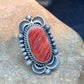 Native American Men's Spiny Oyster Ring | Navajo Sterling Silver | Sz 7.5 | 4287