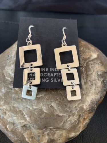 Native American Old Pawn Dangle Earrings | Sterling Silver | 1.5" | 12984