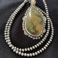 Navajo Green Kingman Turquoise Pendant Necklace | Sterling Silver | Authentic Native American Handmade | 1311