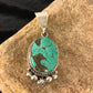 Navajo Green Turquoise Pendant | Sterling Silver | Authentic Native American Handmade | 3382