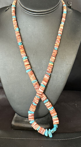 Purple Spiny Oyster Turquoise Necklace | Navajo Sterling Silver | 26" | Authentic Native American Jewelry | 14625 - Masha USA