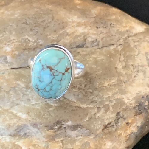Navajo Blue Turquoise Ring | Sterling Silver | Sz 6 | Authentic Native American Handmade | 11427