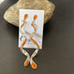 Navajo Snake Swirl Earrings | Orange Spiny Opal Inlay | Sterling Silver | 3.25" | 1548