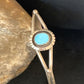 Handmade Women's Sterling Silver Blue Kingman Turquoise Cuff Wire Bracelet | 12878