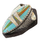 Navajo Multi-Color Opal & Turquoise Inlay Ring | Sterling Silver | Sz 7 | Authentic Native American Handmade | 1582