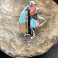 Southwestern Multi-Stone Men's Ring | Authentic Native American Sterling Silver | Turquoise & Spiny Oyster | Sz 11 | 2166