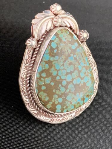 Native American Navajo Spiderweb Turquoise Ring | Sterling Silver | Sz 9.5 | 286