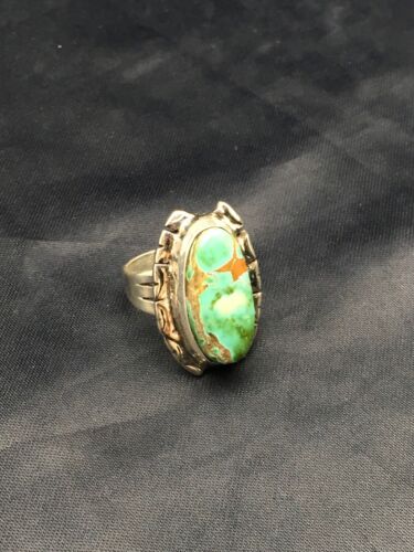 Native American Men's Navajo Royston Turquoise Ring | Sterling Silver | Sz 6.5 | 10219